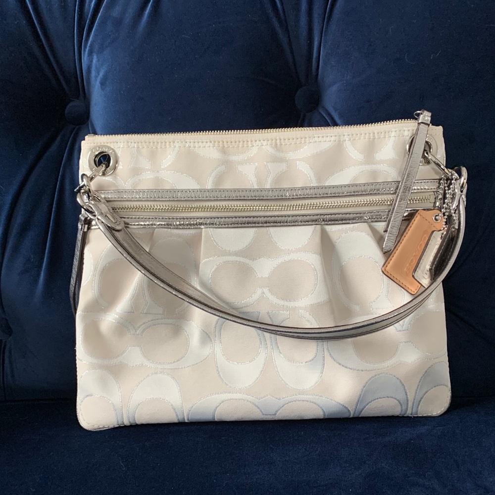 Coach Ivory and Silver Purse